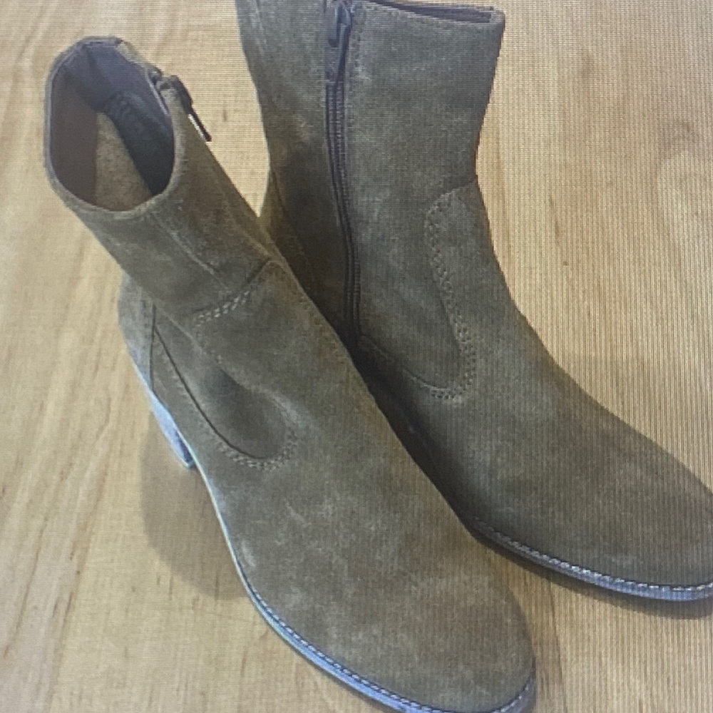 Crevo Tan Suede Ankle Booties